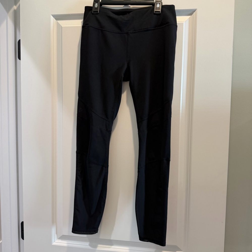 Gaiam Yoga Black Leggings with Mesh Details
